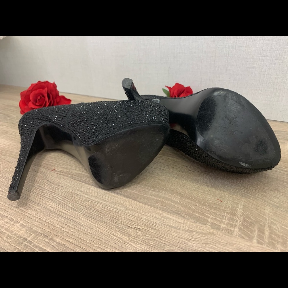 Steve Madden Black Rhinestone Platform Pumps - Picture 5 of 11